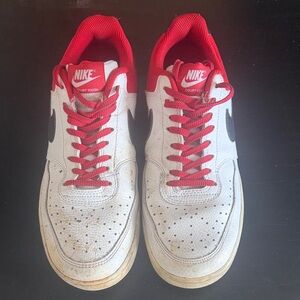 Nike Court Vision Red and White Sneakers